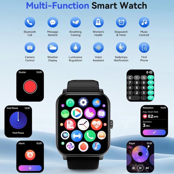 Smart Watch(Answer/Make Call), 1.85" HD Smartwatch for Men Women  2025 Fitness T - Picture 6 of 6